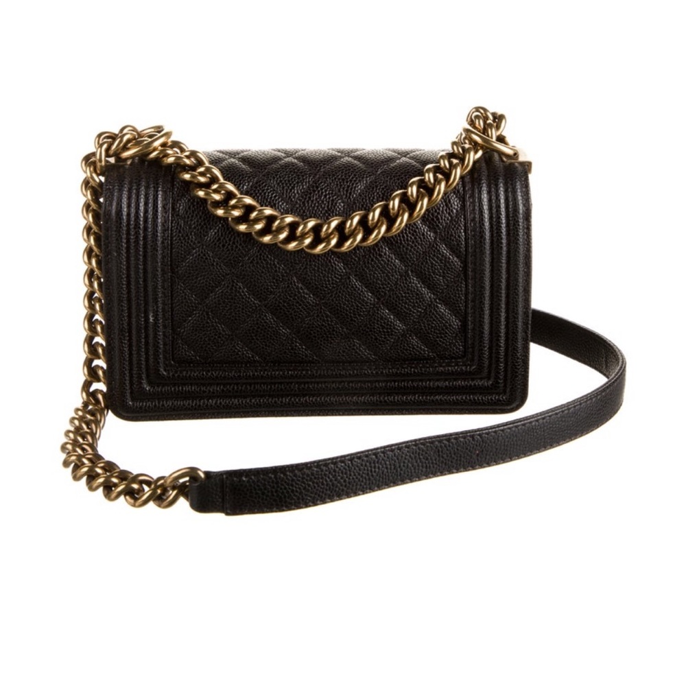 CHANEL Black Quilted Leather Boy Bag with Gold Hardware - Picture 3 of 15
